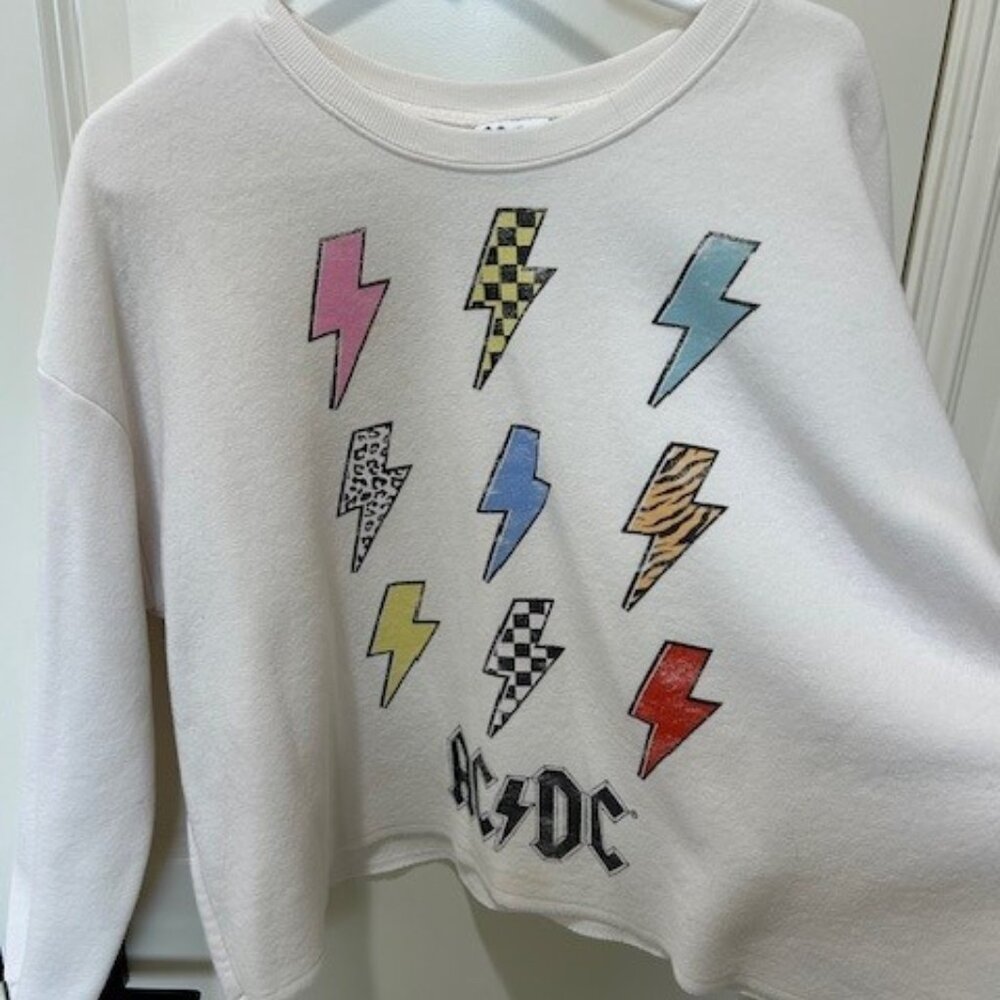 AC/DC Cropped Crewneck Sweatshirt